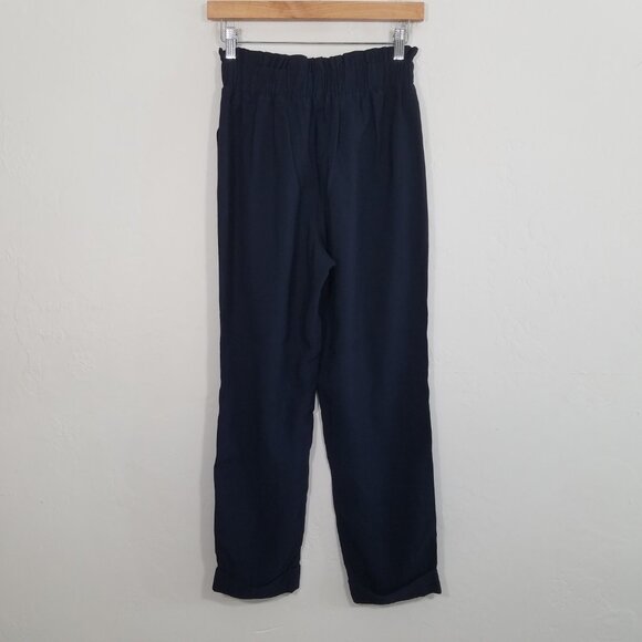Zara Navy High Rise Cuffed Legs Pants Size S - Picture 5 of 8